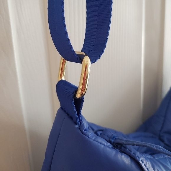 Dolce Vita Collection Blue & Gold Crossbody Puffer Bag | (Like New) - Picture 5 of 13